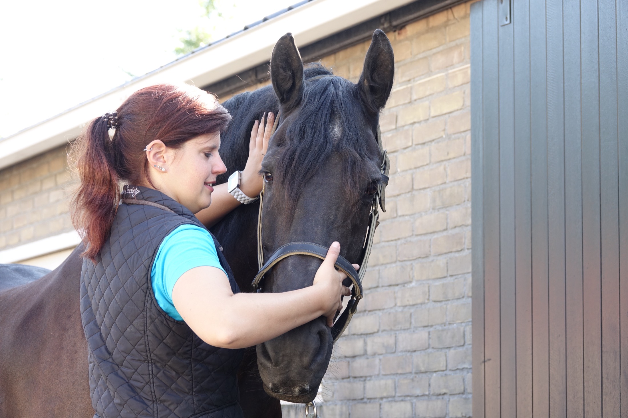 Wendy Kooi werkt rustig met een paard